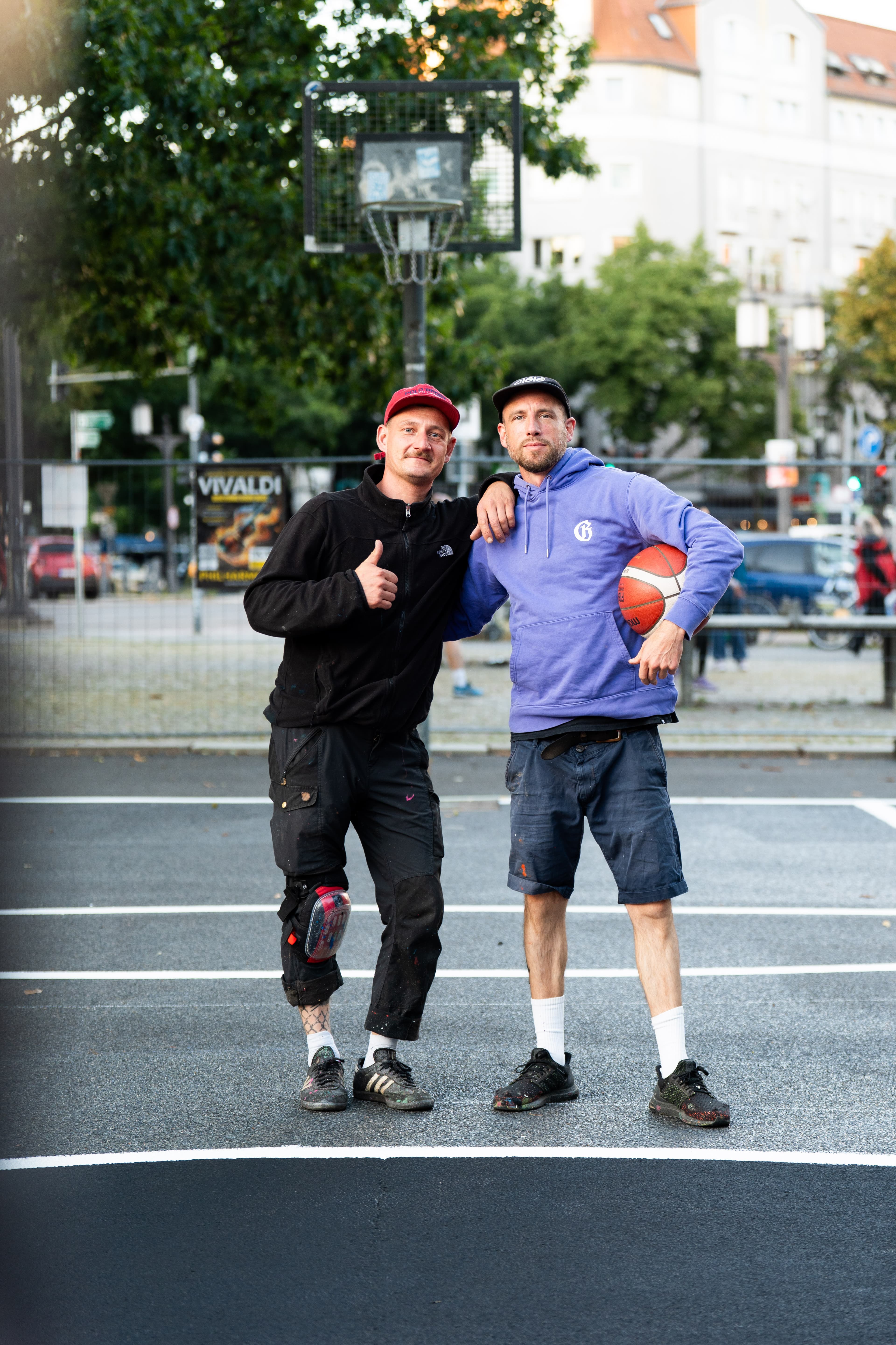 Jonas and Felix on the court at Lietzenseepark